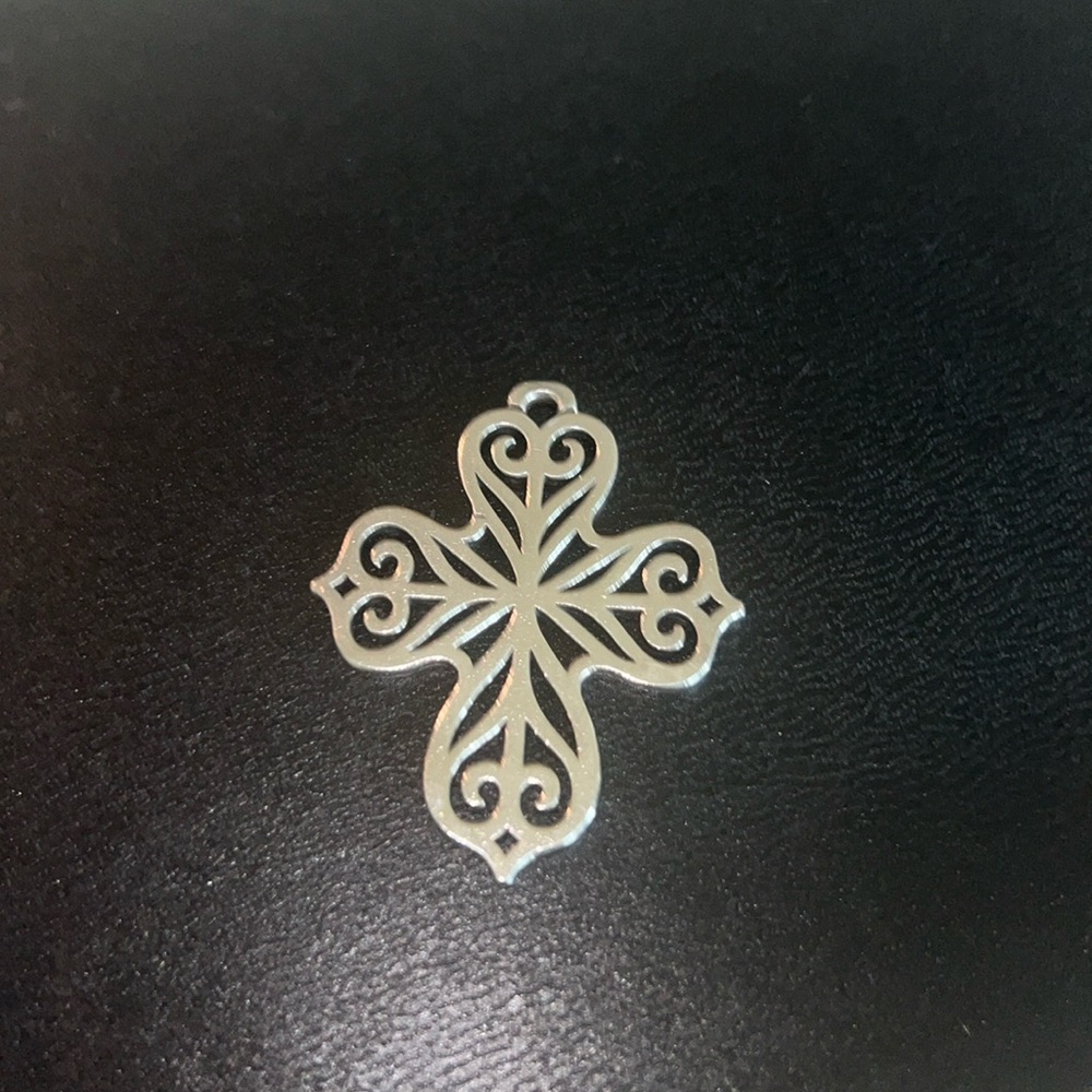 Sterling silver large cross charm
